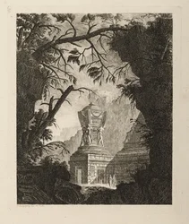 Monumental grav med tre lutande kvinnor från serien Tombeaux